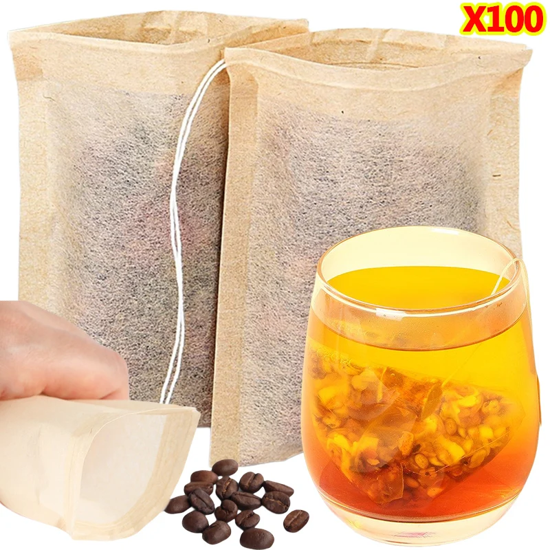 Herbal Tea - 100Pcs Teabags with Drawstring Filter Empty