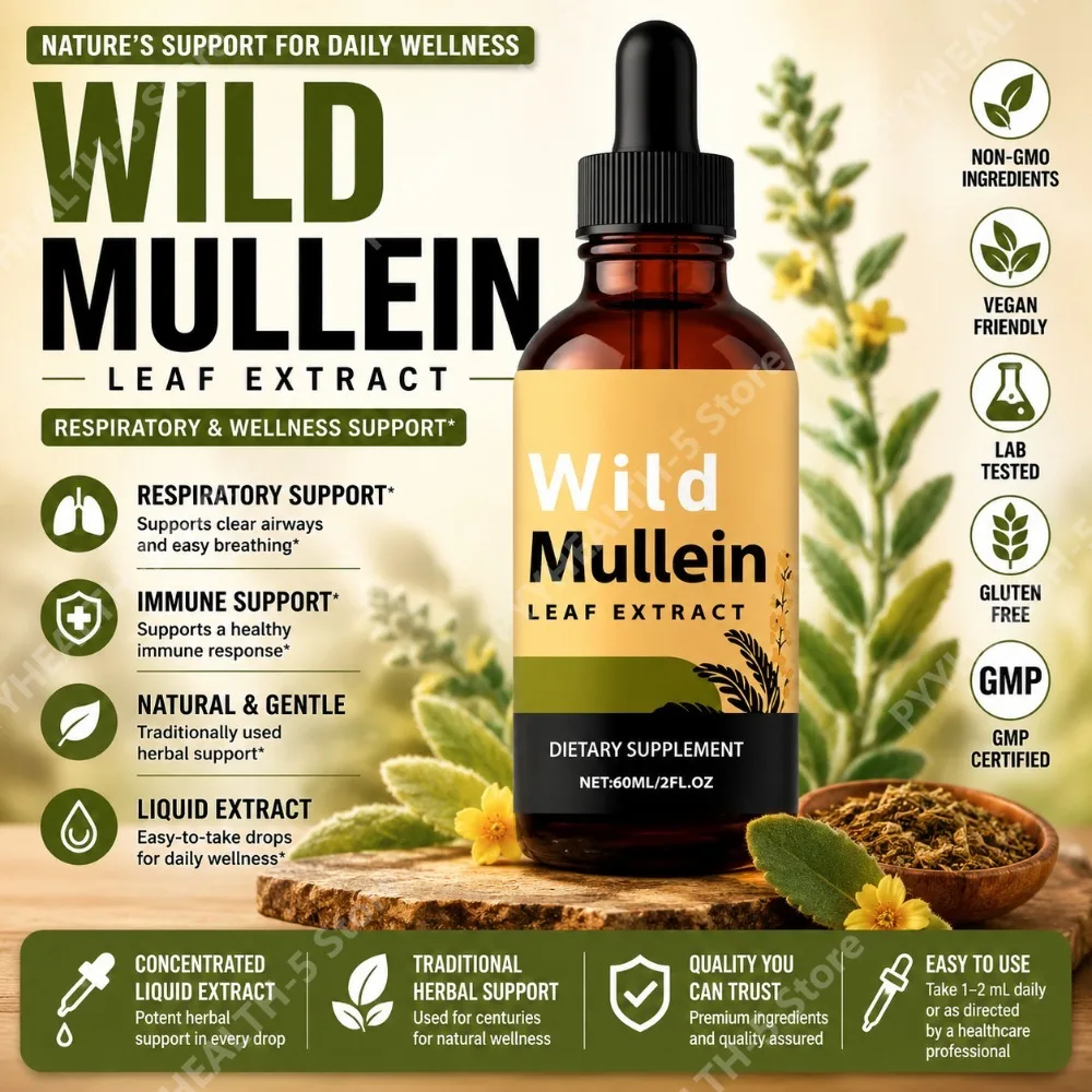 Herbal Supplement - Wild Mullein Leaf Drops with Ginger