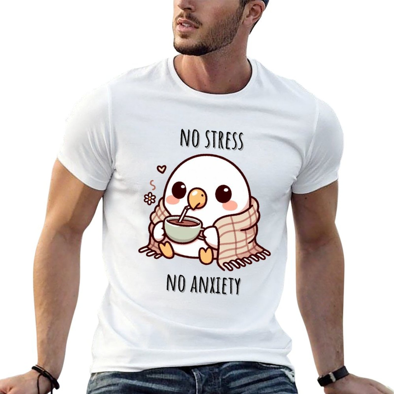Chamomile Tea - Chamomile Tea Parakeet T-Shirt Casual Loose