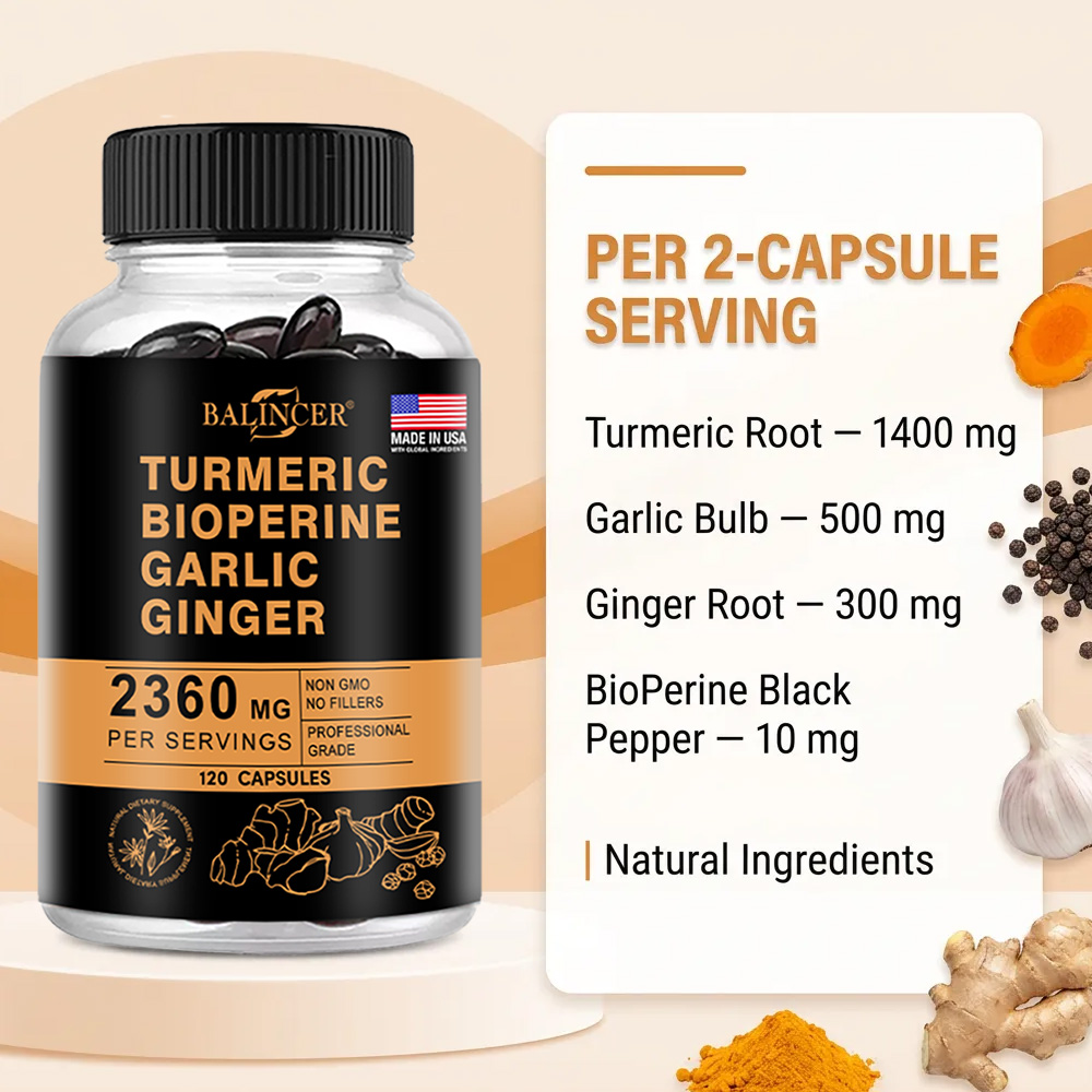 Turmeric Ginger Capsules 2360m - огляд і ціна Ginger Tea