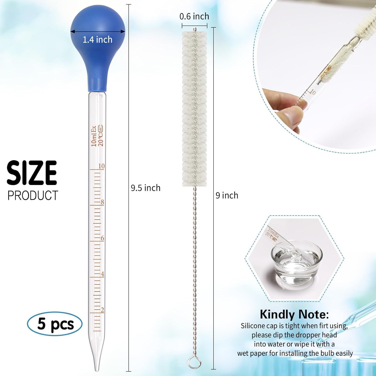 5 Pack 10ml Glass Pipette Drop - огляд і ціна Essential Oils