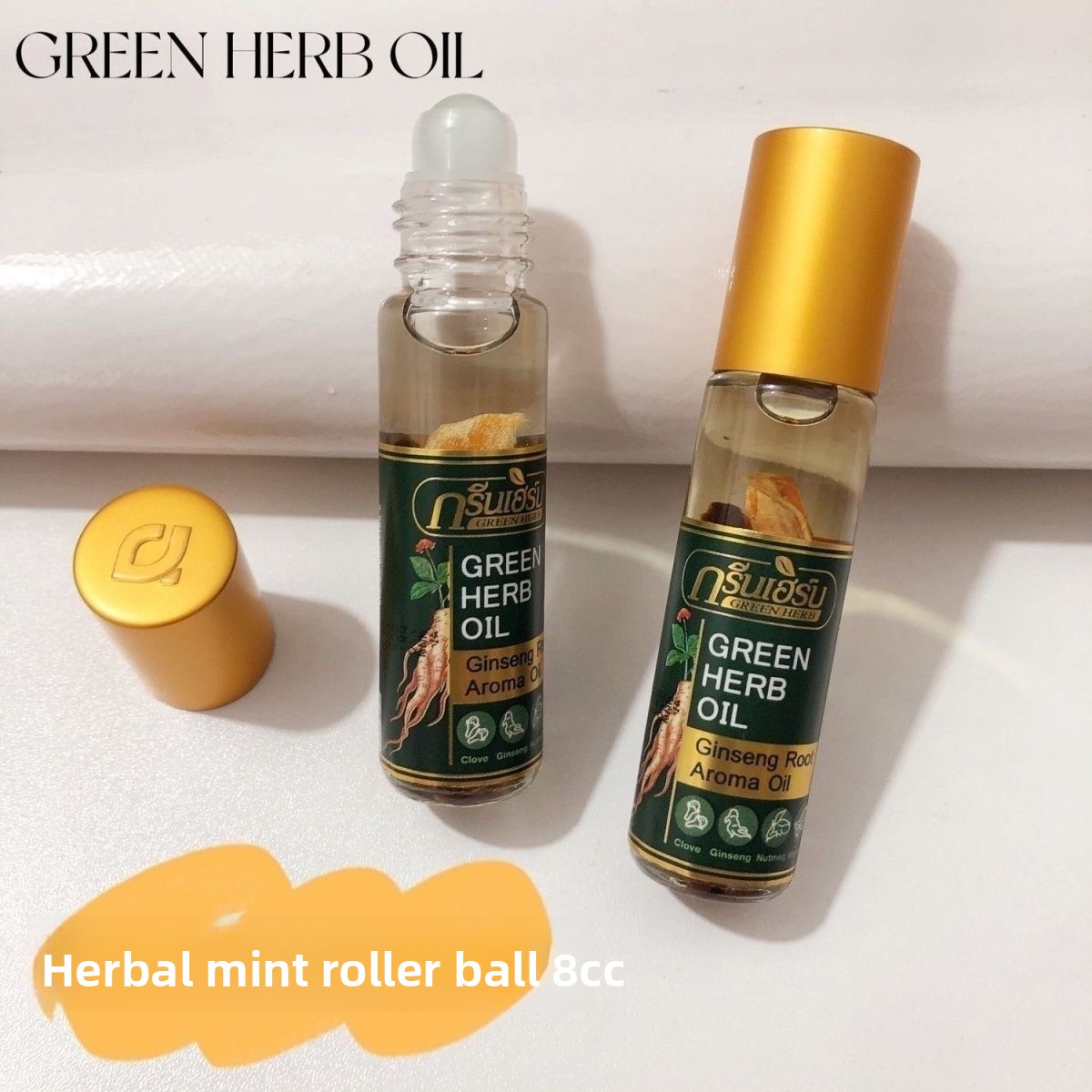Thai Mint Ginseng Roll On Herb - огляд і ціна Ginger Tea