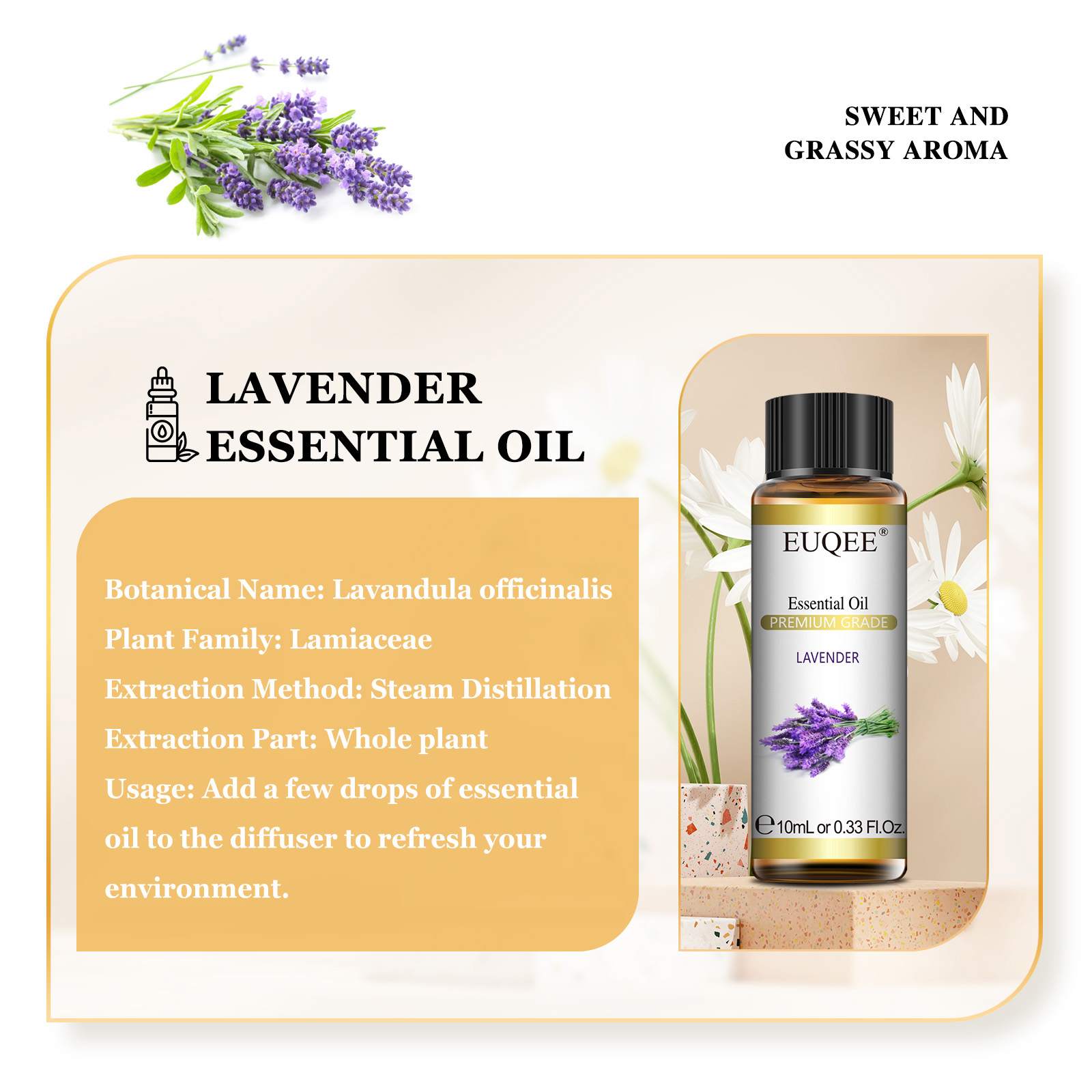 EUQEE 10ml Pure Natural Essent - огляд і ціна Lavender Oil