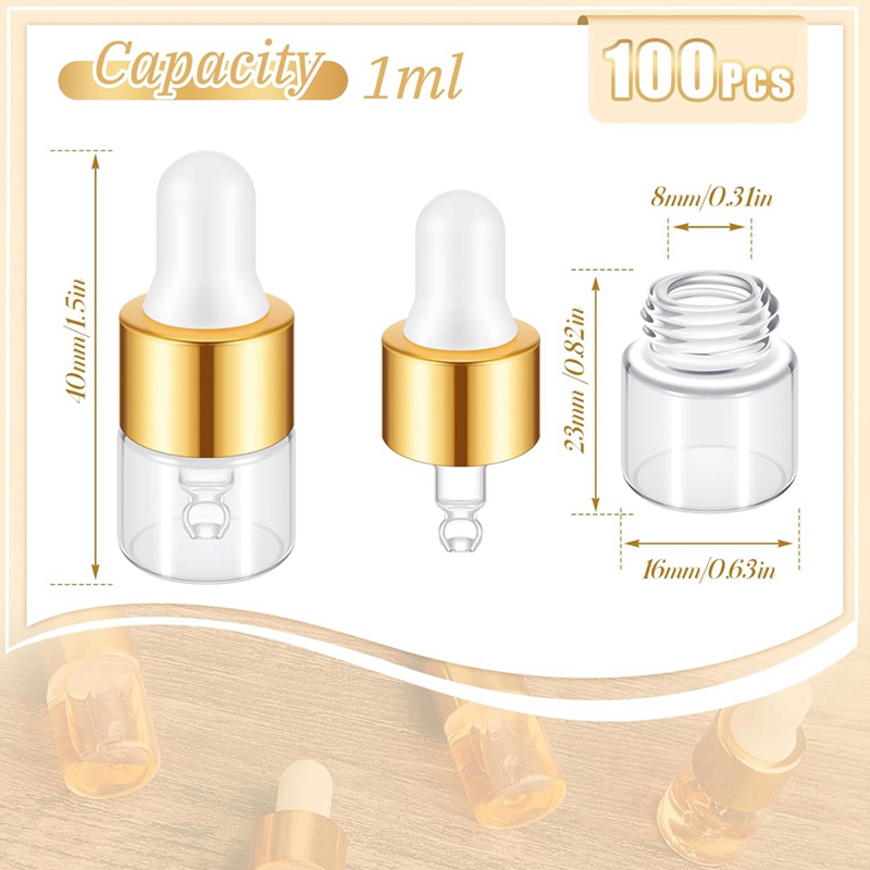 100Pcs Mini Glass Dropper Bott - огляд і ціна Essential Oils